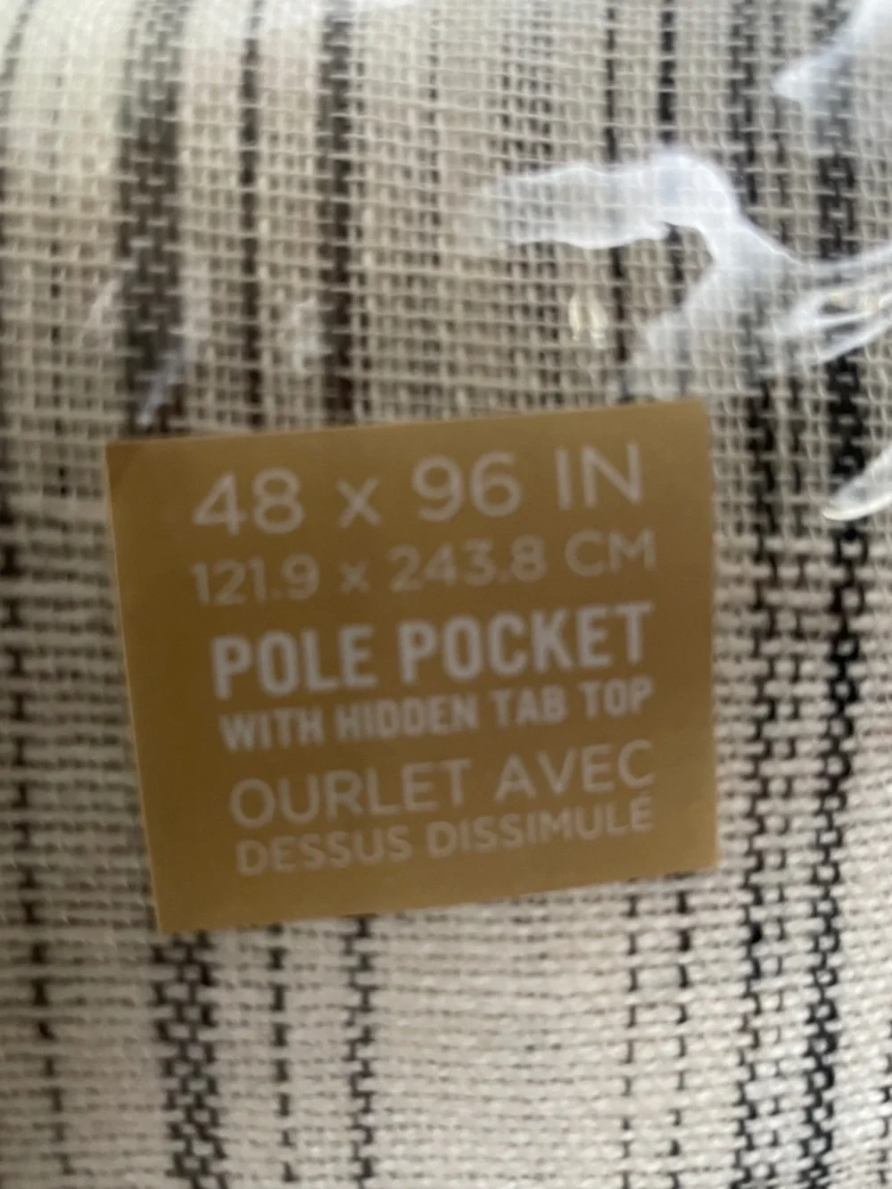 New West Elm Sheer Plaid Curtain Panel in Black and Cream 48” x 96” L 2 panels